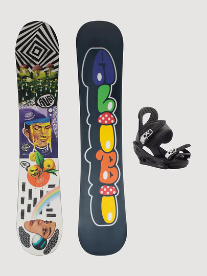 Alibi Snowboards Brain Rain 135 + Burton Citizen S 2023 Snowboard Set valkoinen