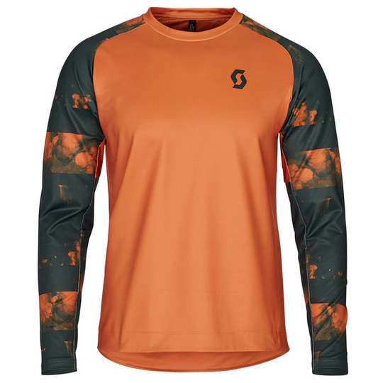 Scott Sco Shirt Ms Trail Storm L/sl - Copper Orange/tree Green - Miehet - S - Partioaitta