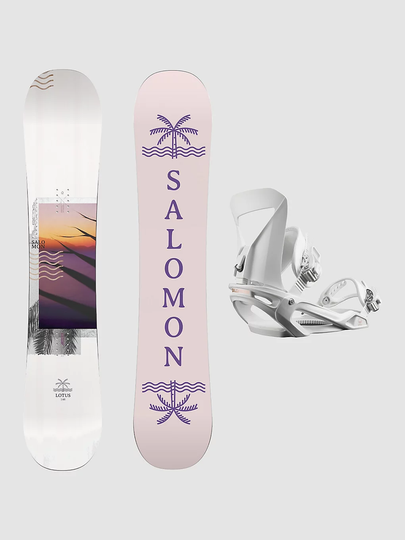 Salomon Lotus 142 + Spell S 2023 Snowboard Set valkoinen