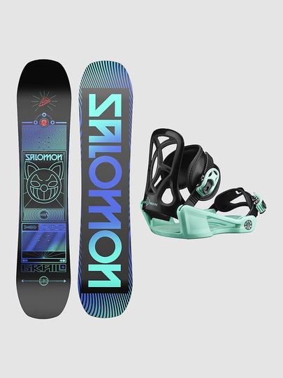 Salomon Grail 130 + Goodtime XS 2023 Snowboard Set musta