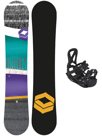 FTWO Union 135 + Junior M Black 2023 Snowboard Set kuviotu