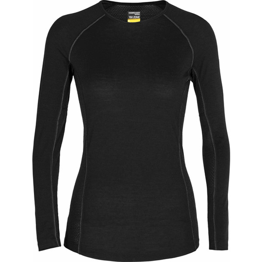 Icebreaker W 150 Zone Ls Crewe - Black - Naiset - L - Partioaitta
