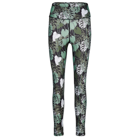 FRILUFTS Vagur Tights - Dark Olive Aop Monstera - Naiset - XS - Partioaitta