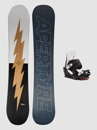 Aperture Shredder 163W + Burton Freestyle L 2023 Snowboard Set musta